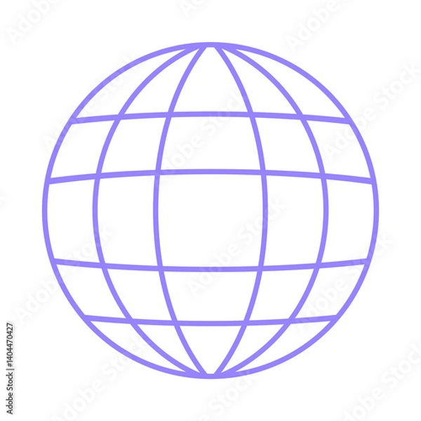 Obraz Globe web internet icon hand draw line cute cartoon illustration for decoration purple pattern or creative idea