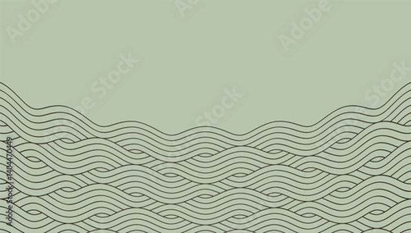 Fototapeta Flat pattern design, Water wave in traditional oriental Chinese and Japanese style