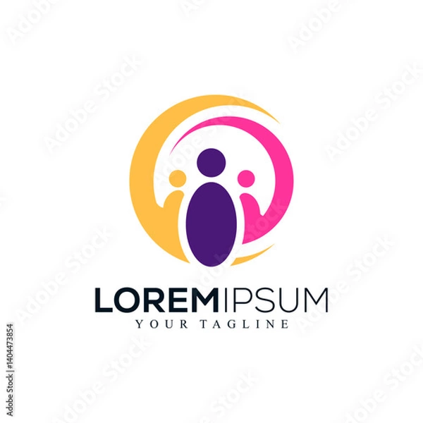 Fototapeta Abstract teamwork logo design