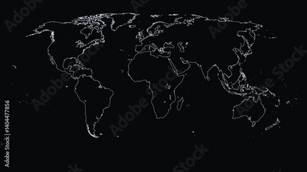 Fototapeta World map, Silhouette map. World map color vector modern. World Map Vector Illustration.