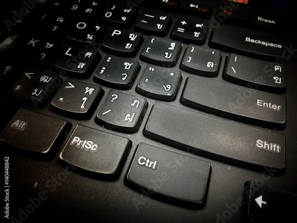 Obraz Computor notebook keyboard technology background