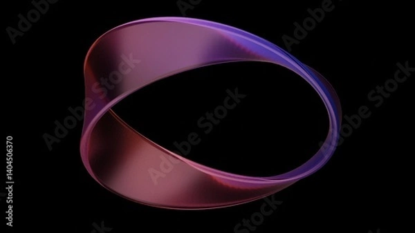 Fototapeta 3d abstract background on dark background, Transparent glossy glass, Colorful curve glass with dispersion.