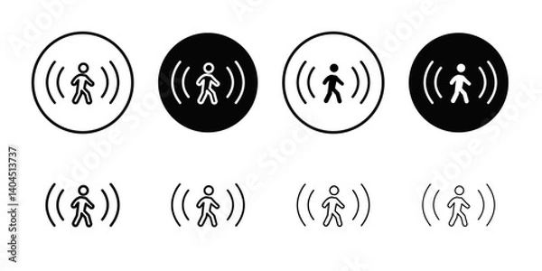 Obraz motion sensor icon Flat simple outline set