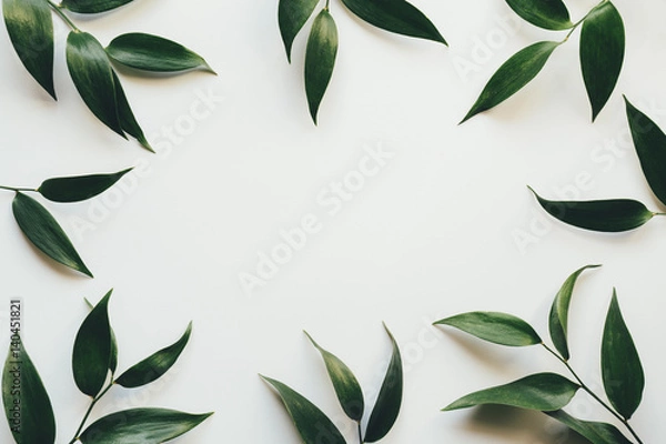 Obraz Rama Z Zielonymi Liśćmi