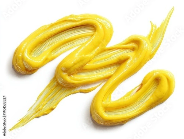 Obraz A captivating image featuring a vibrant, yellow mustard swirl, evoking a sense of artistic food presentation.