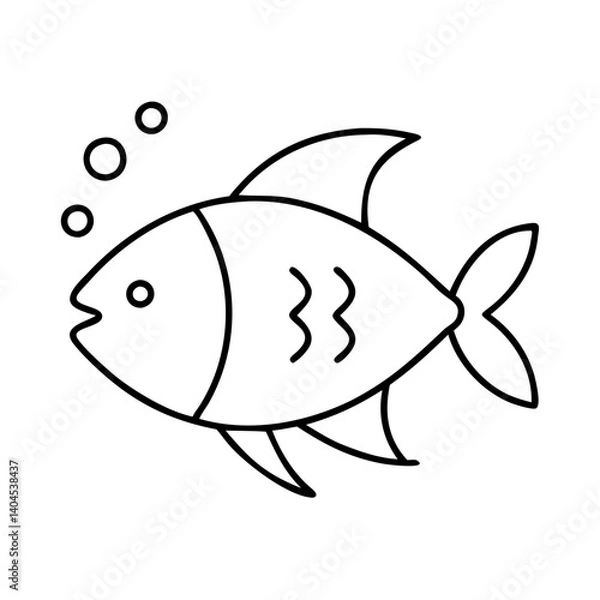 Fototapeta fish icon, fish line art - simple line art of fish, perfect for fish logos and icons
