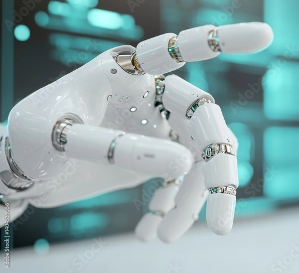 Obraz Futuristic Robotic Hand with Advanced Technology in Modern Setting