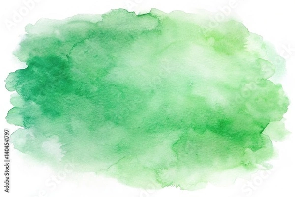 Obraz Soft and Gentle Watercolor Background in Vivid Shades of Green for Creative Design and Artistic Projects with Nature-Inspired Themes