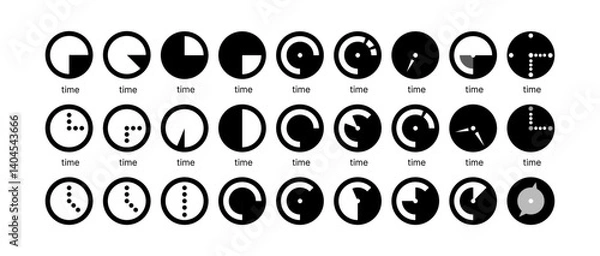 Fototapeta time. Clock icon set. Time icon vector. watch icon symbol