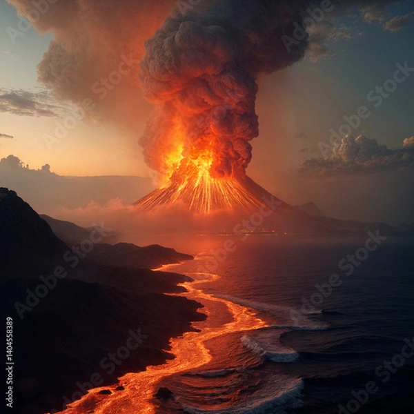 Obraz Natural disasters from volcanic eruptions
