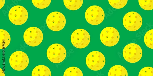 Obraz pickleball balls seamless pattern  design on green background vector illustration