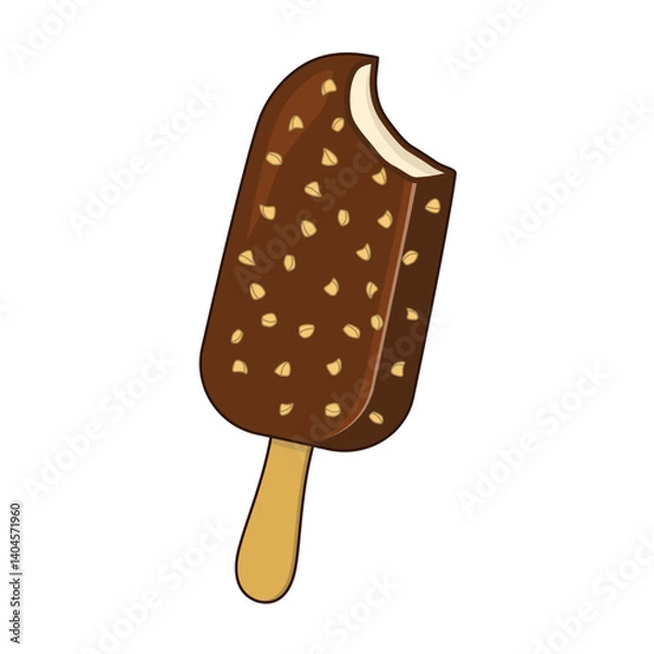 Obraz Chocolate peanuts butter ice cream bar. vector illustration