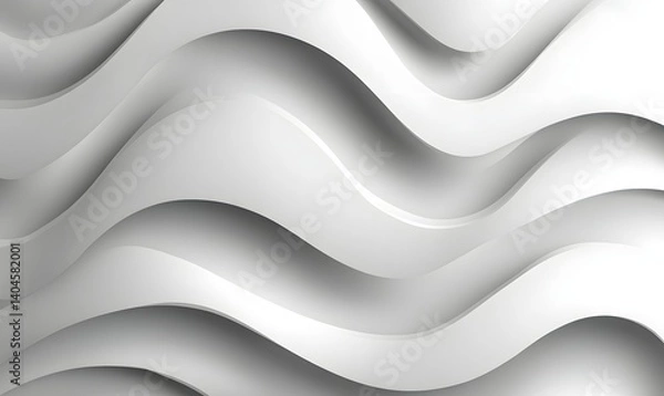 Obraz Abstract White Wave Background Modern Elegant Design Soft Grey Curves Smooth Flowing Lines Subtle Texture Minimalist Wallpaper Graphic Art Digital    