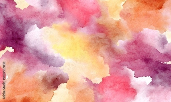 Obraz Abstract Watercolor Background Soft Pink Purple Orange Yellow Hues Artistic Design Elegant Texture Wedding Invitation Card Design Template Paint      