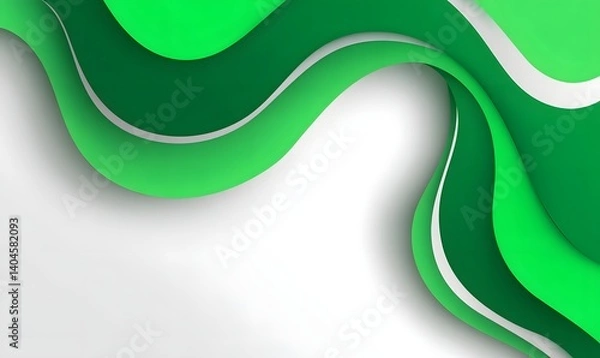 Obraz Abstract Green Wave Background Design Modern Style Elegant Curves Smooth Flowing Lines Dynamic Energy Vibrant Color Palette Professional Template     