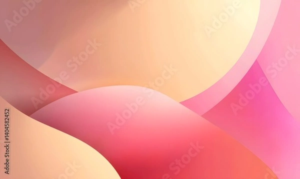 Obraz Abstract Pink and Peach Gradient Background Soft Pastel Color Waves Smooth Fluid Shapes Modern Design Elegant Minimalist Style Subtle Texture Digital 