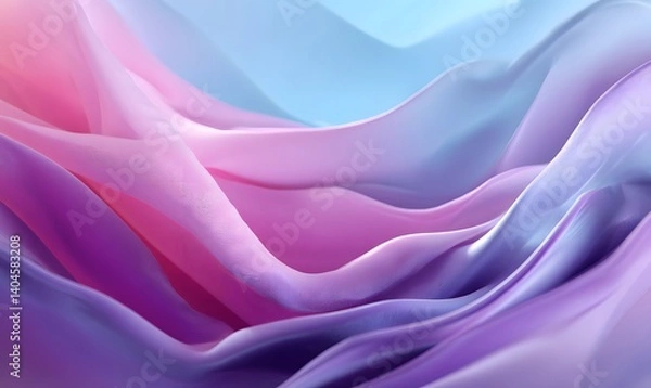Obraz Abstract Purple Pink Blue Silk Fabric Texture Background Soft Pastel Draped Elegant Flowing Waves Delicate Smooth Gradient Swirls Gentle Romantic     