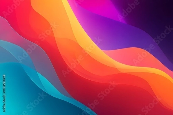 Obraz Abstract Colorful Waves Vibrant Gradient Background Design Modern Digital Art Smooth Fluid Shapes Trendy Summer Wallpaper Bright Hues Artistic        