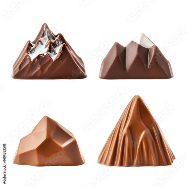 Obraz Chocolate mountain sculpture isolated on transparent background