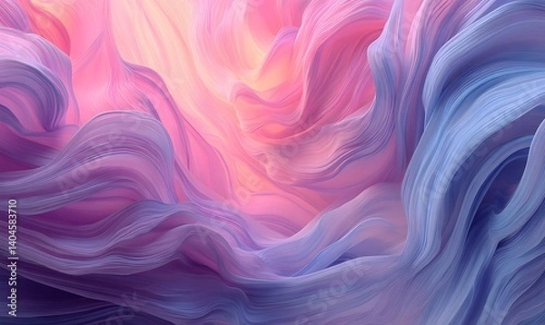 Obraz Abstract Pink Purple Blue Swirling Fluid Dynamic Elegant Soft Pastel Color Gradient Background Texture Design Illustration Image Art Waves Lines Style
