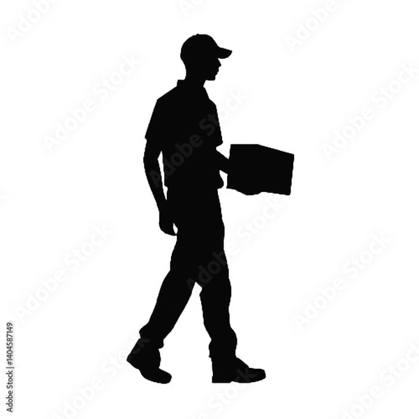 Obraz delivery guy silhouette