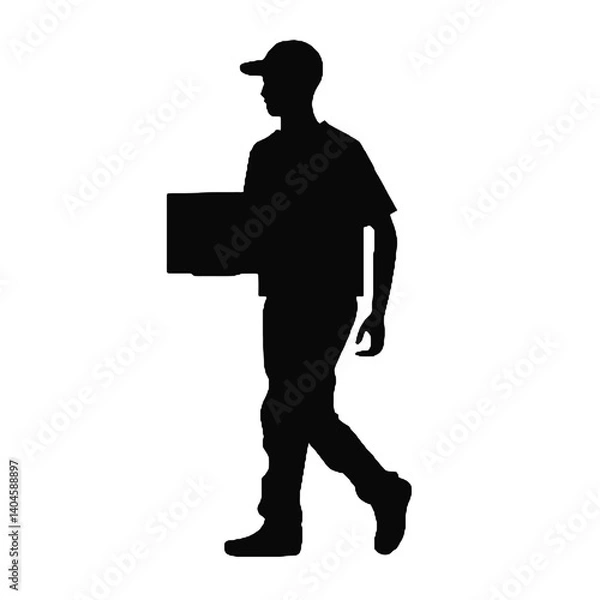Obraz delivery guy silhouette