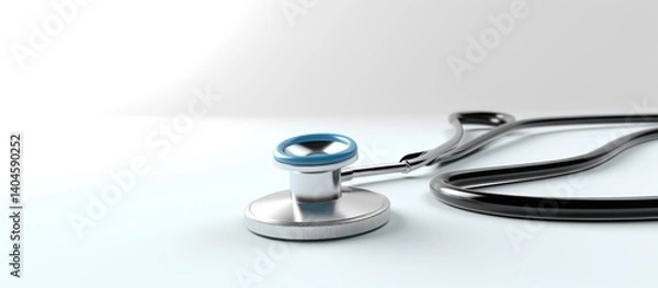 Fototapeta Stethoscope doctor isolated on copy space white background. AI generated image