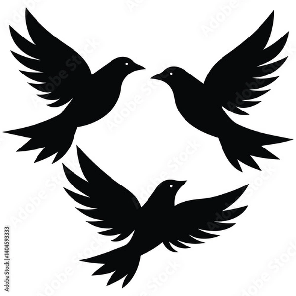 Obraz Bird group vector silhouette  collection