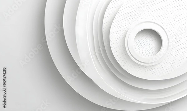 Fototapeta Abstract White Circular Layers Background