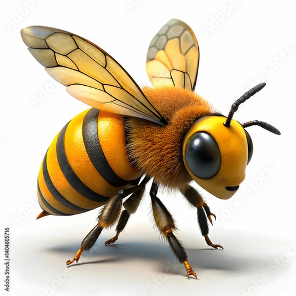 Fototapeta bee on white background