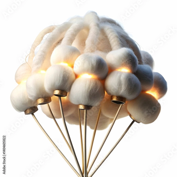 Obraz cotton wicks for lamp on white background