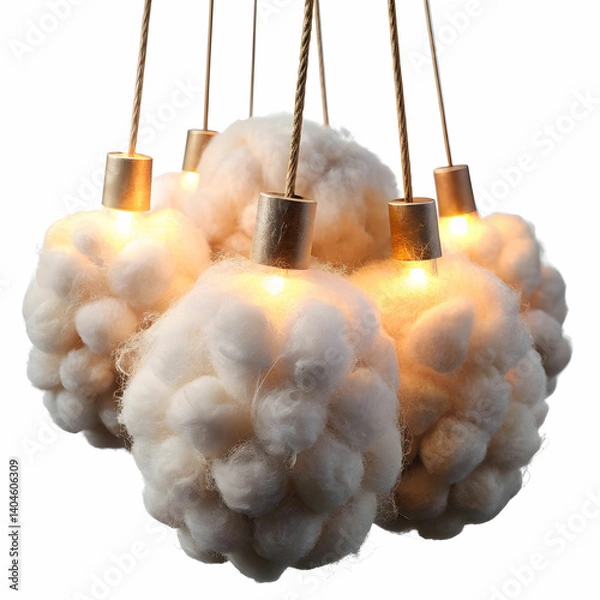 Obraz cotton wicks for lamp on white background