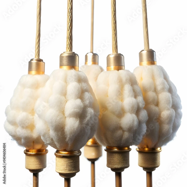 Obraz cotton wicks for lamp on white background