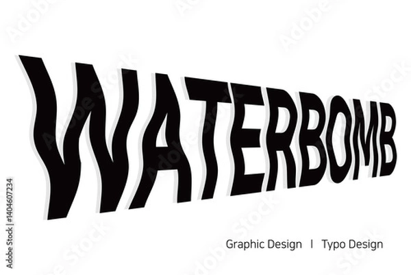 Obraz 워터밤, 물축제, 여름 페스티발에 사용 가능한 타이포 디자인