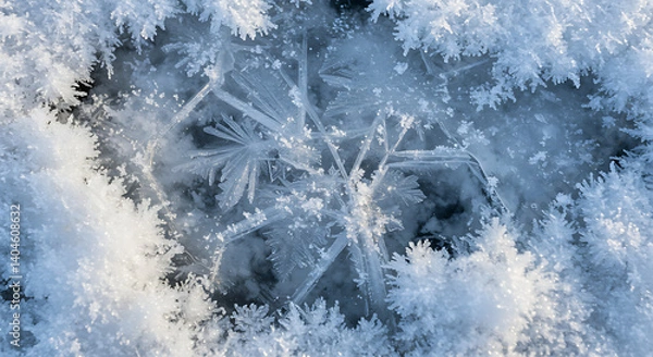 Obraz Frozen Flora: Winter's Delicate Embrace AI Generated