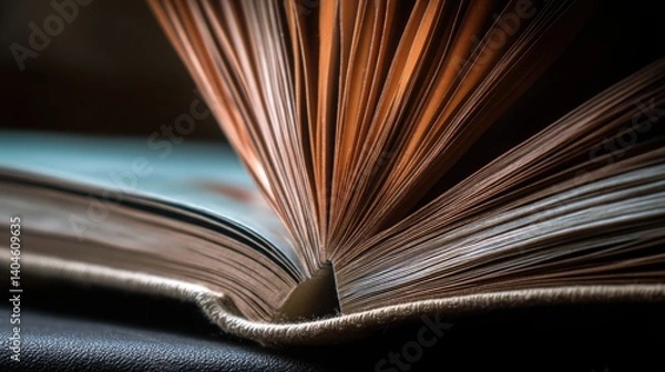 Fototapeta Open notebook radiating clarity with bright light symbolizing inspiration and creativity in a learning environment