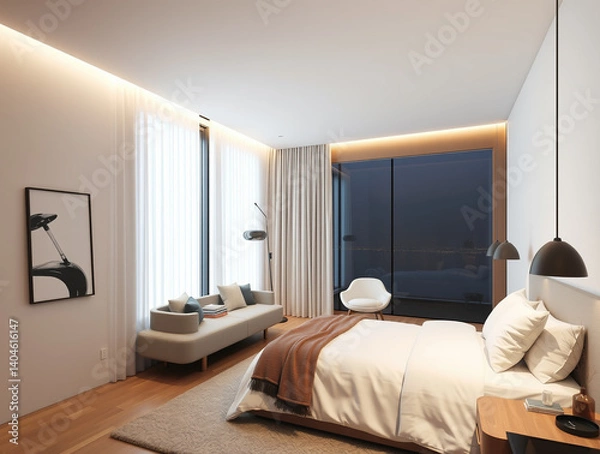 Fototapeta modern bedroom interior