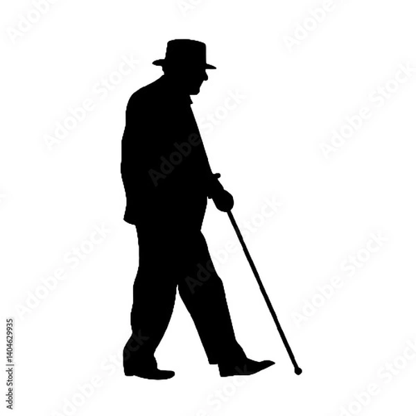 Obraz  Elderly man silhouette