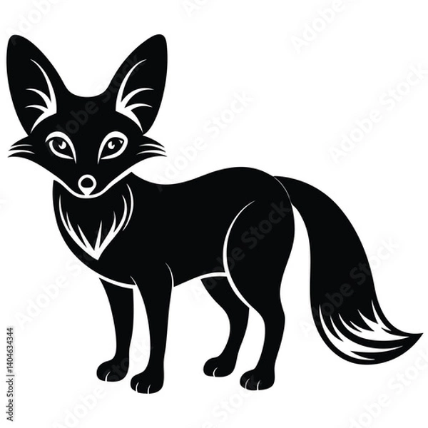 Obraz fennec fox vector silhouette single collection