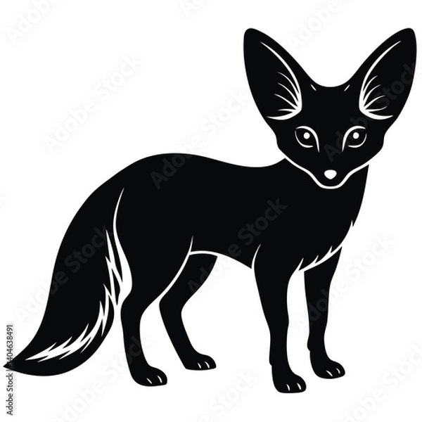 Obraz fennec fox vector silhouette single collection