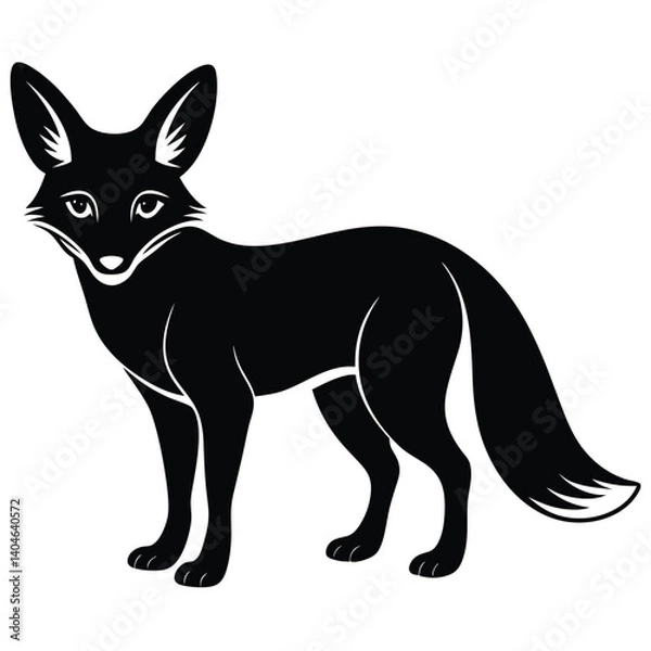 Obraz fennec fox vector silhouette single collection