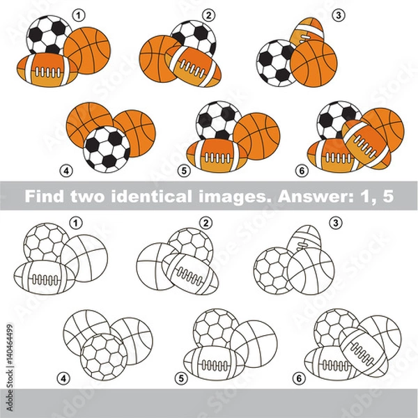 Fototapeta Visual game. Find hidden couple of objects.