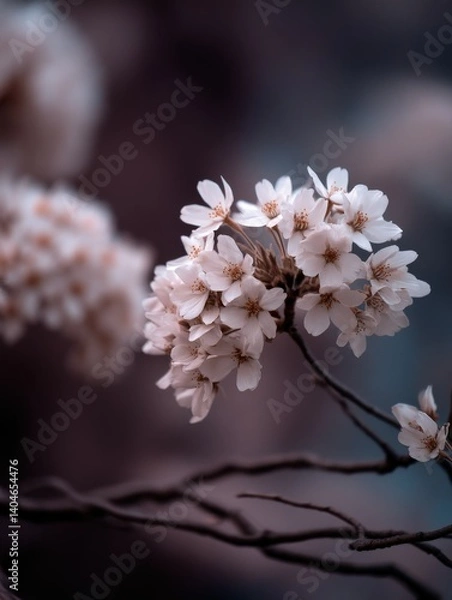 Fototapeta Cherry blossoms bloom in tranquil spring setting