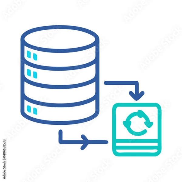 Obraz Cached Data Database Icon Set – Data Storage, Retrieval, and Information Management Symbols for Database Systems