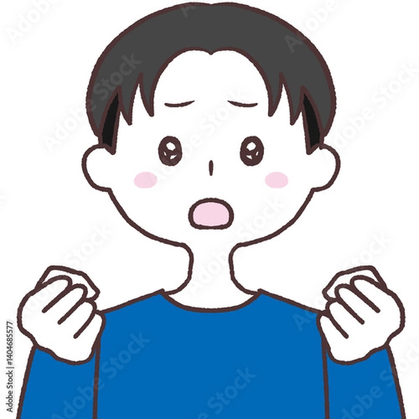 Fototapeta お願いする爽やか男性上半身イラスト