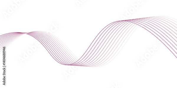 Fototapeta Abstract purple wave element for design. Modern abstract glowing wave background. Dynamic flowing wave lines design element.
