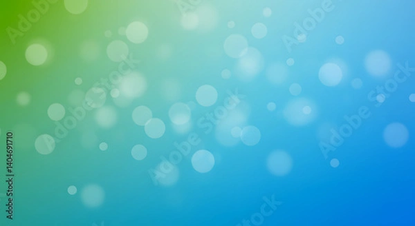 Fototapeta Abstract blue and green bokeh background with blurred circles and light effect