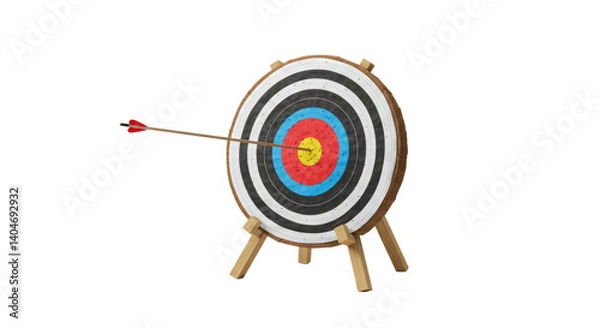 Fototapeta Isolated archery target with arrow