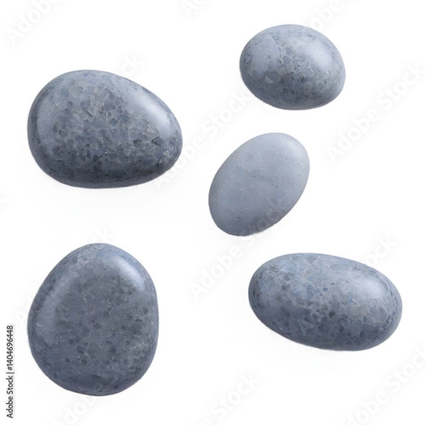 Obraz loating Smooth Gray Pebbles – Repeating Zen Stones on Transparent