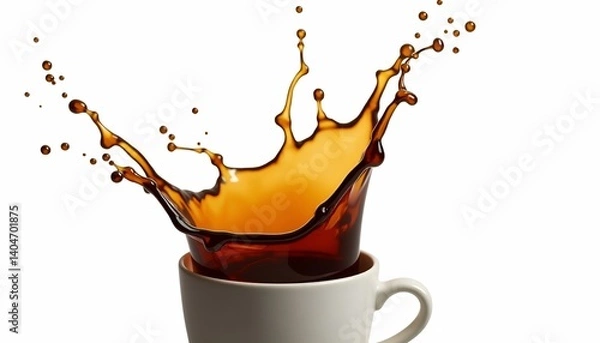 Fototapeta Dynamic Coffee Splash Scene